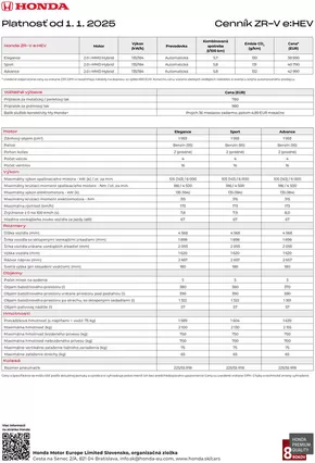 Katalóg Honda | Honda Cenník ZR-V | 2025-05-18T00:00:00.000Z - 2026-05-18T00:00:00.000Z