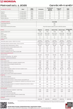 Katalóg Honda v Zvolen | Honda Cenník HR-V 2025 | 2025-05-22T00:00:00.000Z - 2026-05-22T00:00:00.000Z