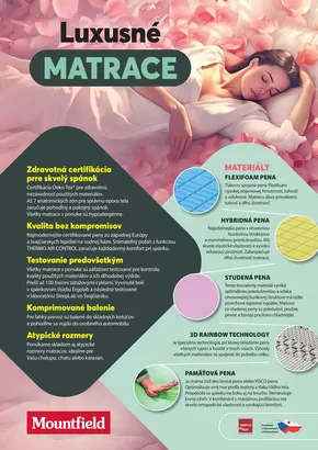 Katalóg Mountfield v Košice | Mountfield POSTEĽOVÉ MATRACE | 2025-07-09T00:00:00.000Z - 2025-11-09T00:00:00.000Z