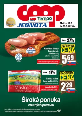 Katalóg COOP Jednota v Žilina | Aktuálne výhodné ponuky a akcie | 2025-07-17T00:00:00.000Z - 2025-07-23T00:00:00.000Z