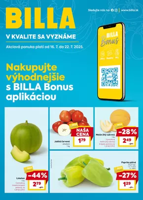 Katalóg Billa v Hurbanovo | Exkluzívne výhodné ponuky | 2025-07-16T00:00:00.000Z - 2025-07-22T00:00:00.000Z