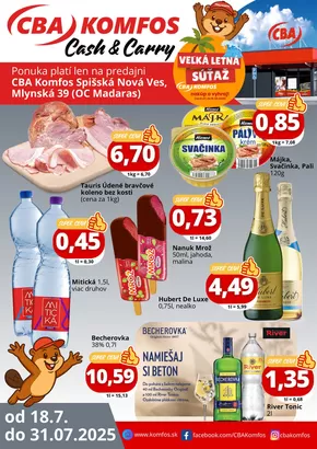 Katalóg CBA v Bardejov | CBA Nová ponuka špeciál pre gastrocash Spišská nová Ves | 2025-07-18T00:00:00.000Z - 2025-07-31T00:00:00.000Z