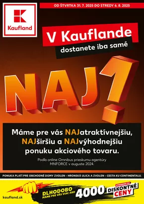 Katalóg Kaufland v Zvolen | Atraktívne špeciálne ponuky pre všetkých | 2025-07-31T00:00:00.000Z - 2025-08-06T00:00:00.000Z