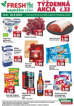 Katalóg Fresh v Zvolen | Týždenná akcia FRESH Plus | 2025-08-14T00:00:00.000Z - 2025-08-20T00:00:00.000Z