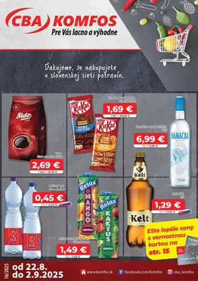 Katalóg CBA v Banská Bystrica | Výhodná ponuka CBA Komfos | 2025-08-22T00:00:00.000Z - 2025-09-02T00:00:00.000Z