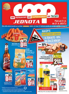 Katalóg COOP Jednota v Michalovce | Leták COOP Jednota | 2025-08-21T00:00:00.000Z - 2025-08-27T00:00:00.000Z