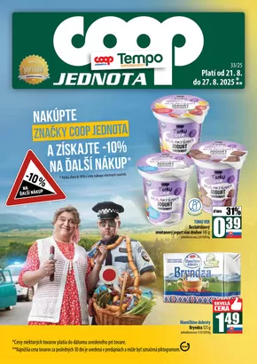 Katalóg COOP Jednota | Naše najlepšie ponuky pre vás | 2025-08-21T00:00:00.000Z - 2025-08-27T00:00:00.000Z