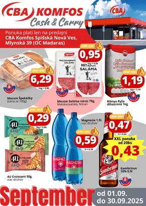 Katalóg CBA v Topoľčany | CBA Špeciál Gastrocash Spišská Nová Ves | 2025-09-01T00:00:00.000Z - 2025-09-30T00:00:00.000Z