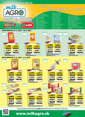 Katalóg Milk Agro | Cash & Carry leták | 2025-08-27T00:00:00.000Z - 2025-09-09T00:00:00.000Z