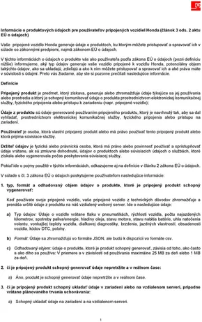 Katalóg Honda | Honda SLOVAKIA Connected Car Information Sheet.pdf | 2025-09-05T00:00:00.000Z - 2026-09-05T00:00:00.000Z