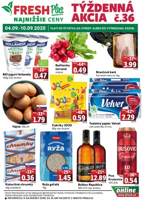 Katalóg Fresh v Rožňava | Týždenná akcia FRESH Plus | 2025-09-04T00:00:00.000Z - 2025-09-10T00:00:00.000Z