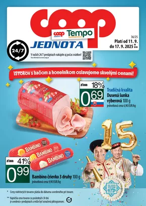 Katalóg COOP Jednota v Partizánske | Skvelá ponuka pre všetkých zákazníkov | 2025-09-11T00:00:00.000Z - 2025-09-17T00:00:00.000Z