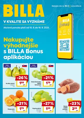Katalóg Billa v Čadca | Leták Billa | 2025-09-10T00:00:00.000Z - 2025-09-16T00:00:00.000Z
