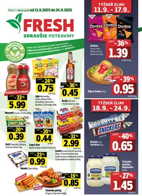 Katalóg Fresh v Partizánske | Východné Slovensko | 2025-09-11T00:00:00.000Z - 2025-09-24T00:00:00.000Z