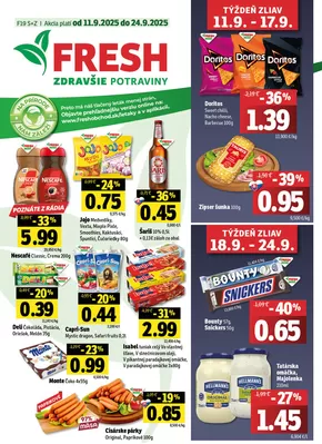 Katalóg Fresh v Partizánske | Stredné a západné Slovensko | 2025-09-11T00:00:00.000Z - 2025-09-24T00:00:00.000Z