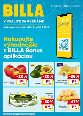 Katalóg Billa | Aktuálne výhodné ponuky a akcie | 2025-09-24T00:00:00.000Z - 2025-09-30T00:00:00.000Z