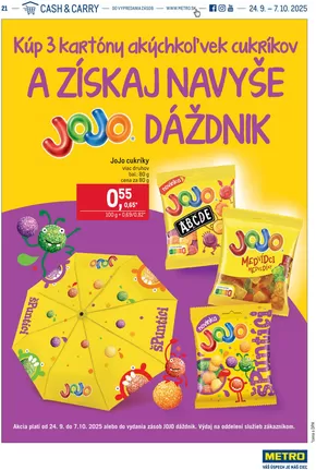 Katalóg METRO v Žilina | Kúp 3 kartóny cukríkov a získaj JOJO dáždnik | 2025-10-07T00:00:00.000Z - 2025-10-21T00:00:00.000Z