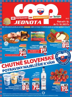 Katalóg COOP Jednota v Snina | Leták COOP Jednota | 2025-10-09T00:00:00.000Z - 2025-10-15T00:00:00.000Z
