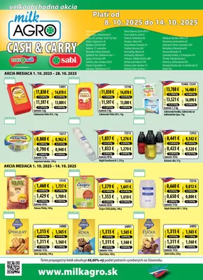 Katalóg Milk Agro v Ružomberok | Cash & Carry leták | 2025-10-08T00:00:00.000Z - 2025-10-14T00:00:00.000Z