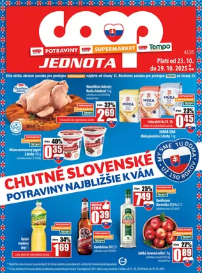 Katalóg COOP Jednota v Hriňová | Leták COOP Jednota | 2025-10-23T00:00:00.000Z - 2025-10-29T00:00:00.000Z