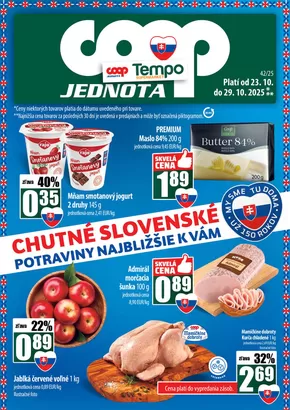 Katalóg COOP Jednota v Hriňová | Ponuky pre lovcov výhodných ponúk | 2025-10-23T00:00:00.000Z - 2025-10-29T00:00:00.000Z