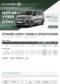 Katalóg Citroën v Myjava | Cenník Nový Citroën Jumpy Combi diesel | 2026-01-01T00:00:00.000Z - 2026-12-31T00:00:00.000Z