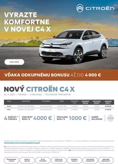 Katalóg Citroën v Myjava | CENNÍK Nová C4 X | 2026-01-01T00:00:00.000Z - 2026-12-31T00:00:00.000Z
