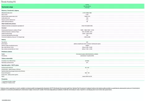 Katalóg Škoda v Hlohovec | Skoda Kodiaq NG RS technickeudaje | 2026-02-05T00:00:00.000Z - 2026-02-19T00:00:00.000Z