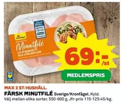 Kronfågel - FÄRSK MINUTFILÉ