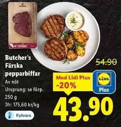 Färska pepparbiffar