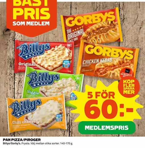 Billys - PAN PIZZA/PIROGER