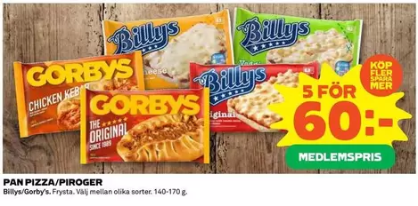 Billys - PAN PIZZA/PIROGER