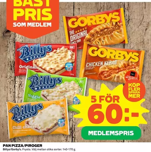 Billys - PAN PIZZA/PIROGER