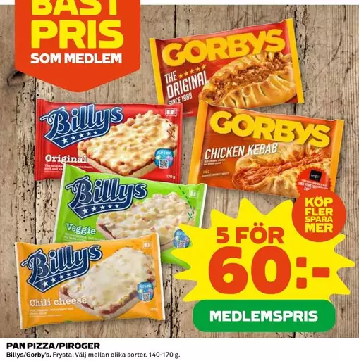 Billys - PAN PIZZA/PIROGER