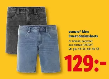Sweat denimshorts