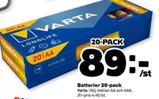 Varta - Batterier 20-pack