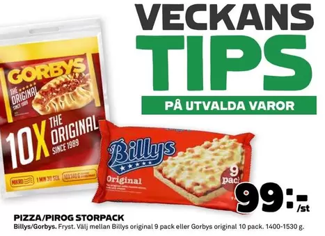 Gorbys - PIZZA/PIROG STORPACK