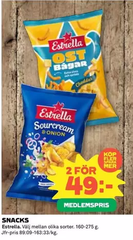 Estrella - OST Bågar or Sourcream & ONION