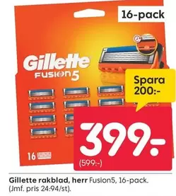 Gillette - rakblad, herr Fusion5