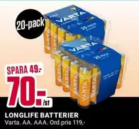 Varta - LONGLIFE BATTERIER