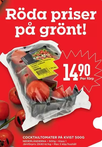 COCKTAILTOMATER PA KVIST