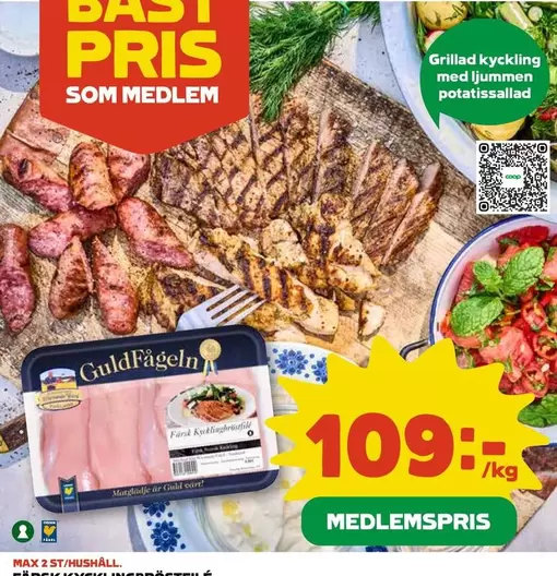Guldfågeln - Grillad kyckling med ljummen potatissallad