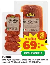 Zeta - Prosciutto Crudo Och Salmino Peperoni
