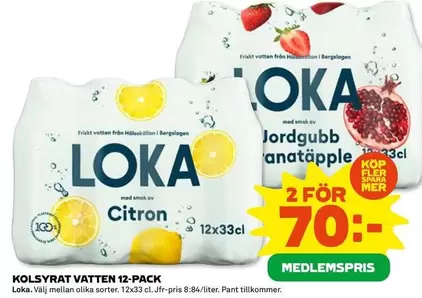 Loka - KOLSYRAT VATTEN 12-PACK