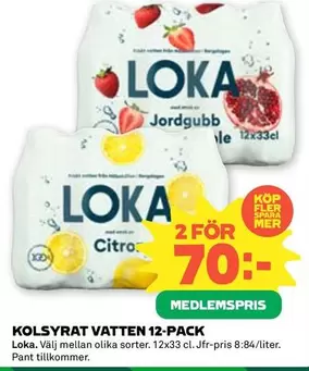 Loka - KOLSYRAT VATTEN 12-PACK