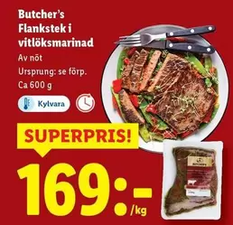 Flankstek i vitlöksmarinad
