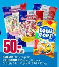 KOLOR, KLUBBOR