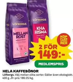 Mer - HELA KAFFEBÖNOR