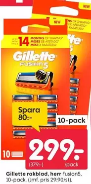Gillette - rakblad, herr Fusion5