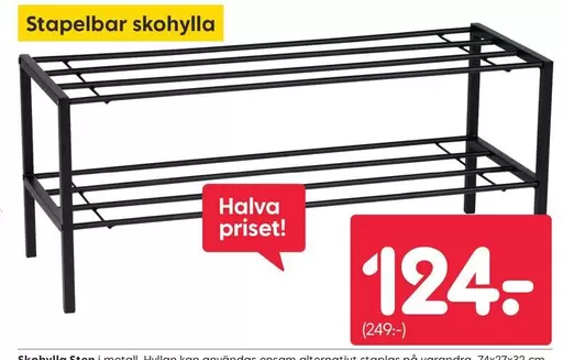 Stapelbar skohylla
